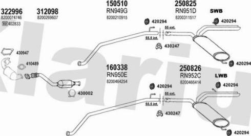 Klarius 391760E - Izplūdes gāzu sistēma www.autospares.lv