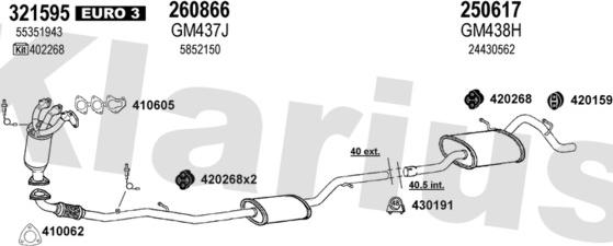 Klarius 392090E - Izplūdes gāzu sistēma www.autospares.lv