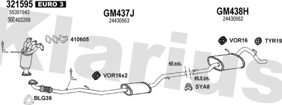 Klarius 392090U - Izplūdes gāzu sistēma www.autospares.lv