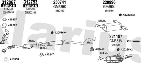 Klarius 392154E - Izplūdes gāzu sistēma www.autospares.lv