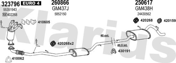 Klarius 392111E - Izplūdes gāzu sistēma www.autospares.lv