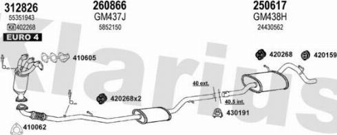 Klarius 392180E - Izplūdes gāzu sistēma www.autospares.lv