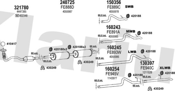 Klarius 361585E - Izplūdes gāzu sistēma www.autospares.lv