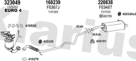 Klarius 362335E - Izplūdes gāzu sistēma www.autospares.lv