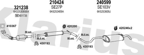 Klarius 790124E - Izplūdes gāzu sistēma www.autospares.lv