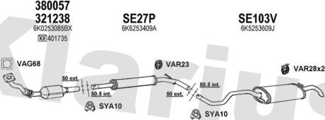 Klarius 790124U - Izplūdes gāzu sistēma www.autospares.lv