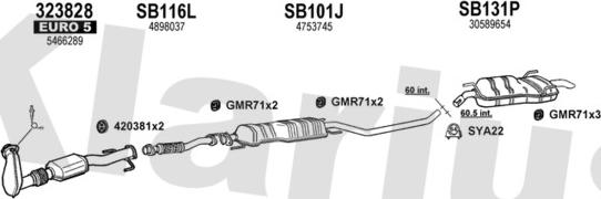 Klarius 750240U - Izplūdes gāzu sistēma www.autospares.lv