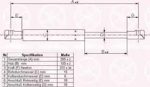 Klokkerholm 55387100 - Gāzes atspere, Bagāžas / Kravas nodalījuma vāks www.autospares.lv