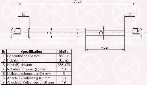 Klokkerholm 50307100 - Gāzes atspere, Bagāžas / Kravas nodalījuma vāks www.autospares.lv