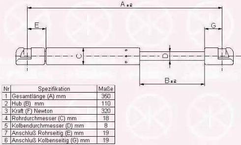 Klokkerholm 00617100 - Gāzes atspere, Bagāžas / Kravas nodalījuma vāks www.autospares.lv