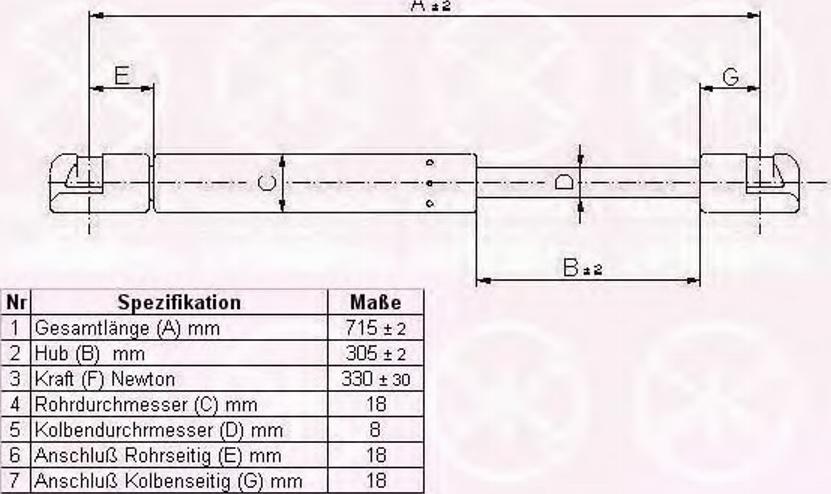 Klokkerholm 00192800 - Gas Spring, bonnet www.autospares.lv