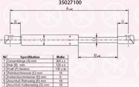 Klokkerholm 35027100 - Газовая пружина, упор www.autospares.lv