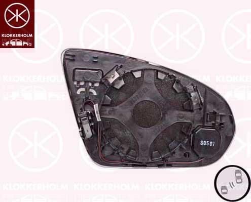 Klokkerholm 35731065 - Spoguļstikls, Ārējais atpakaļskata spogulis www.autospares.lv