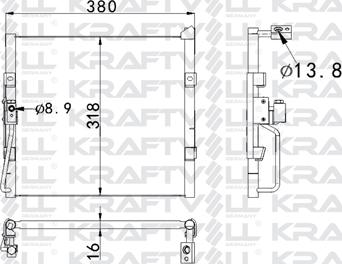 KRAFTVOLL GERMANY 08060010 - Kondensators, Gaisa kond. sistēma www.autospares.lv