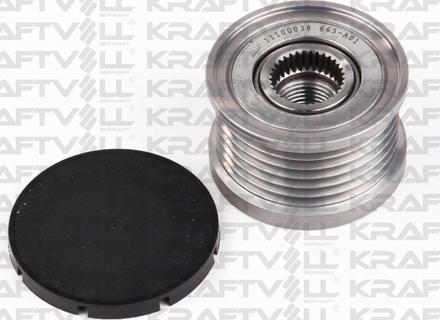 KRAFTVOLL GERMANY 11100038 - Pulley, alternator, freewheel clutch www.autospares.lv