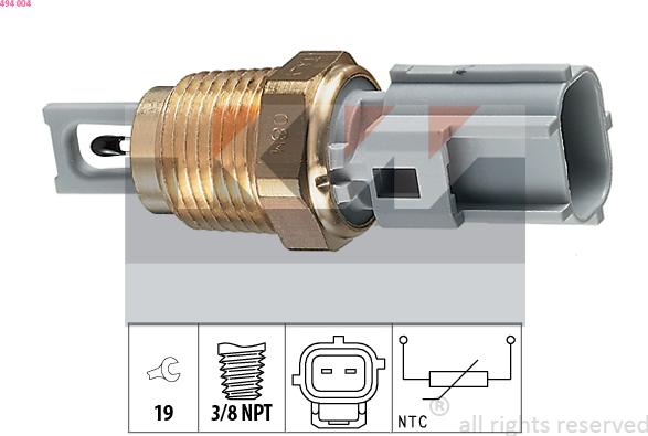 KW 494 004 - Sensor, intake air temperature www.autospares.lv