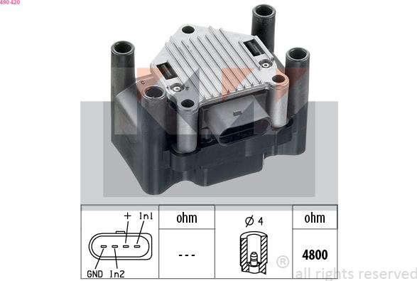 KW 490 420 - Aizdedzes spole autospares.lv