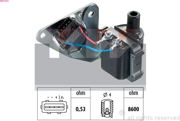 KW 490 423 - Aizdedzes spole autospares.lv