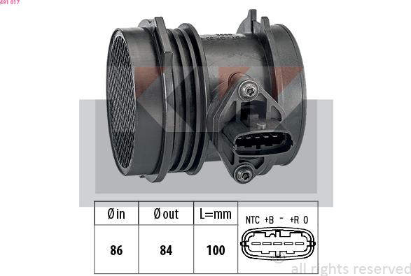 KW 491 017 - Gaisa masas mērītājs autospares.lv