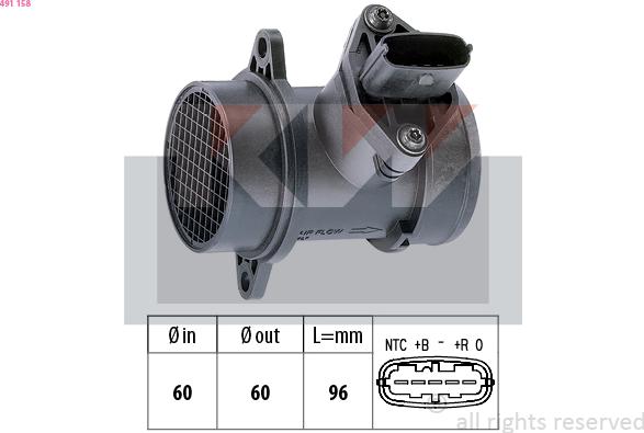 KW 491 158 - Gaisa masas mērītājs autospares.lv