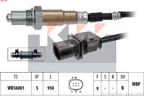 KW 498 444 - Lambda zonde www.autospares.lv