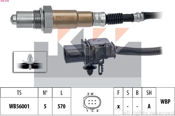 KW 498 438 - Lambda zonde autospares.lv