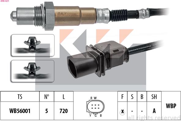 KW 498 421 - Lambda Sensor www.autospares.lv