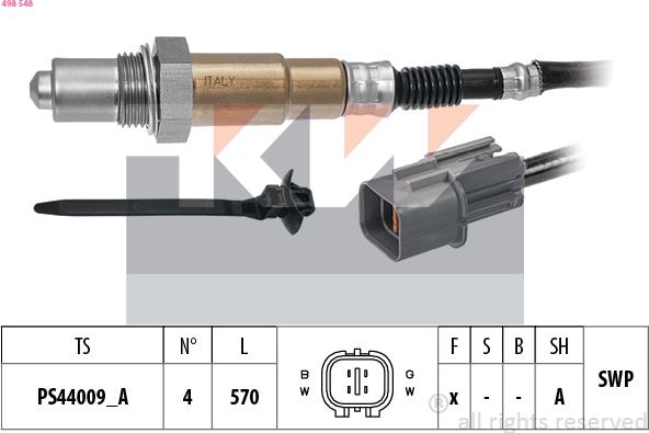 KW 498 548 - Lambda zonde www.autospares.lv