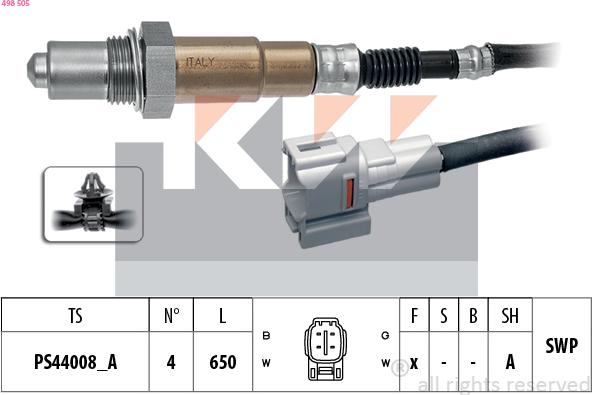 KW 498 505 - Lambda zonde autospares.lv