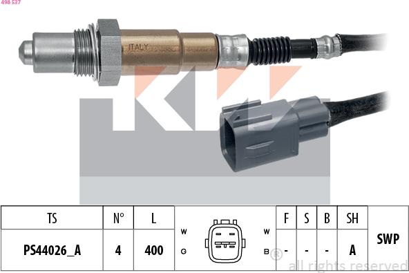 KW 498 537 - Lambda Sensor www.autospares.lv