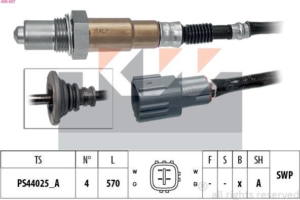 KW 498 607 - Lambda zonde www.autospares.lv