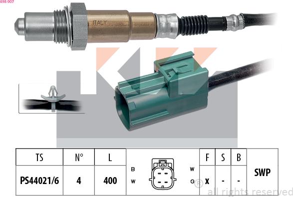 KW 498 007 - Lambda zonde www.autospares.lv