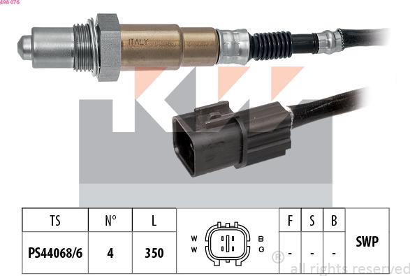 KW 498 076 - Lambda zonde autospares.lv