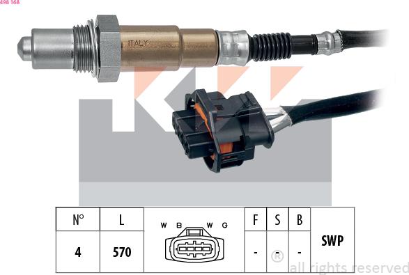 KW 498 168 - Lambda zonde autospares.lv