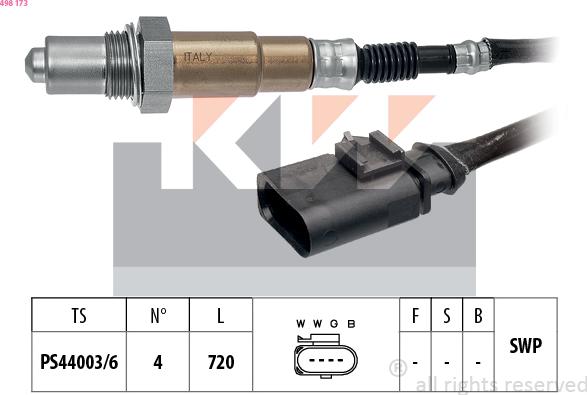 KW 498 173 - Lambda zonde autospares.lv