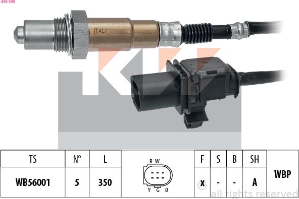 KW 498 390 - Lambda Sensor www.autospares.lv