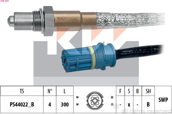 KW 498 383 - Lambda zonde autospares.lv