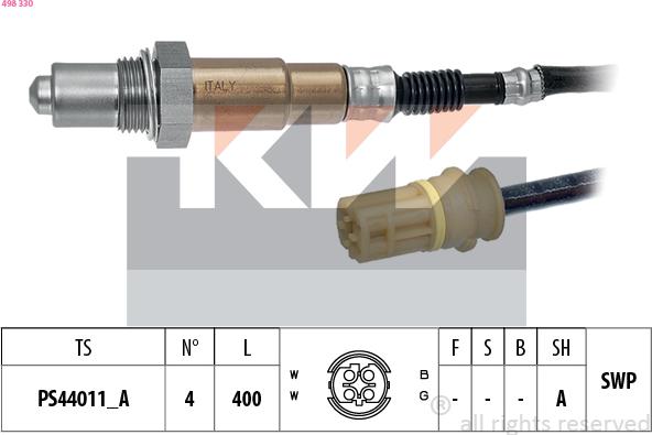 KW 498 330 - Lambda zonde autospares.lv