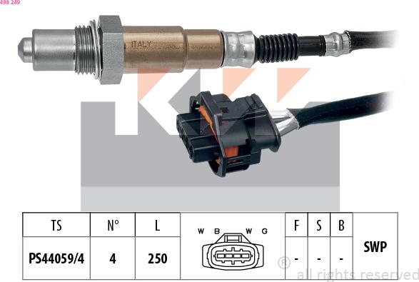 KW 498 249 - Lambda zonde autospares.lv