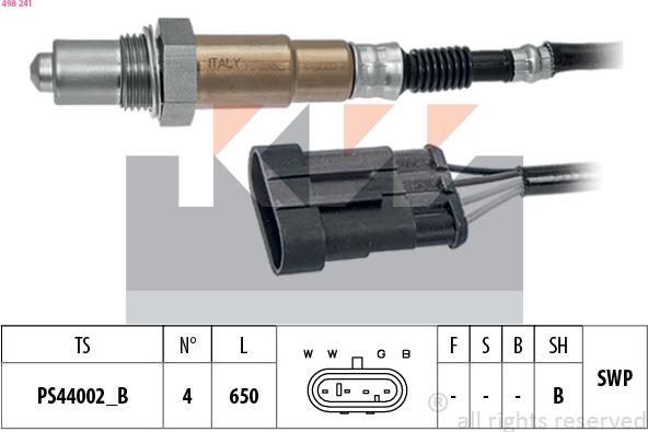 KW 498 241 - Lambda zonde autospares.lv