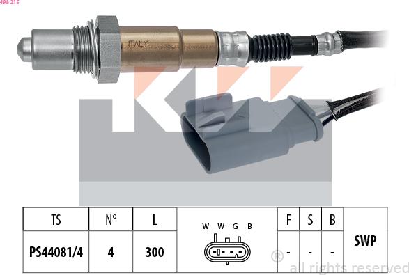 KW 498 215 - Lambda zonde www.autospares.lv