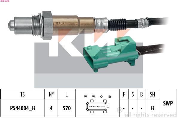 KW 498 220 - Lambda zonde www.autospares.lv