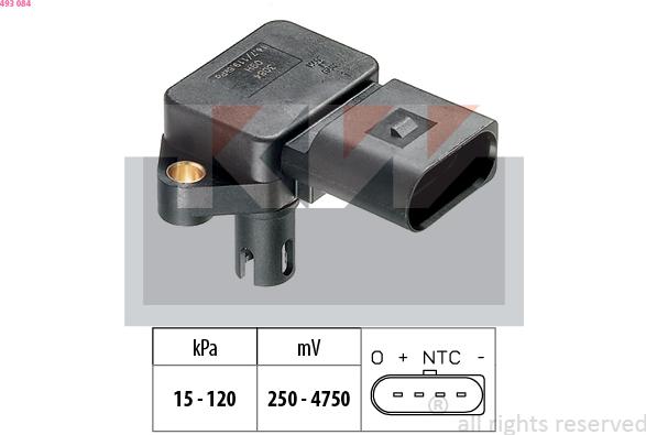 KW 493 084 - Air Pressure Sensor, height adaptation www.autospares.lv