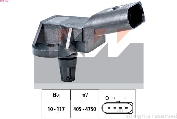 KW 493 157 - Air Pressure Sensor, height adaptation www.autospares.lv