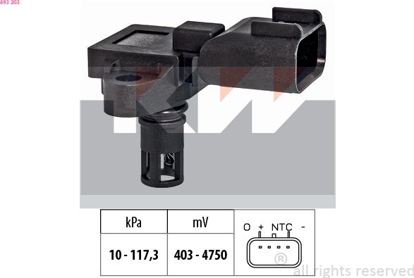 KW 493 203 - Air Pressure Sensor, height adaptation www.autospares.lv