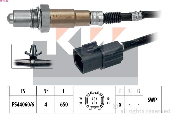 KW 497 542 - Lambda zonde www.autospares.lv