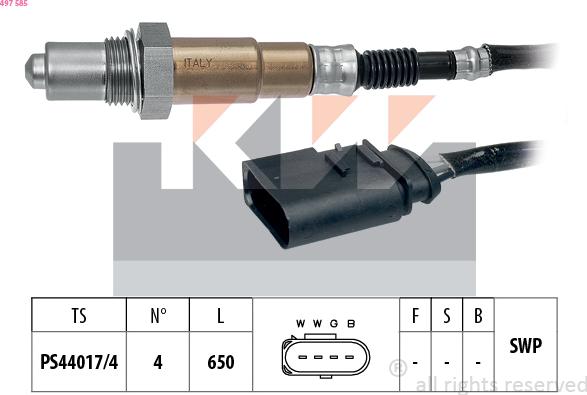 KW 497 585 - Lambda zonde www.autospares.lv