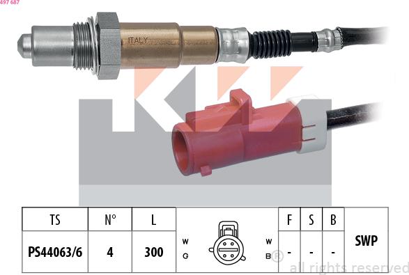 KW 497 687 - Lambda zonde www.autospares.lv