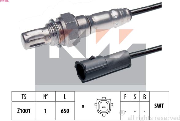 KW 497 046 - Lambda zonde autospares.lv