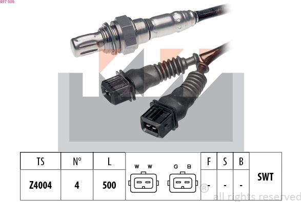 KW 497 036 - Lambda zonde autospares.lv